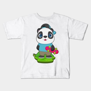 Panda Skater Skateboard Sports Kids T-Shirt